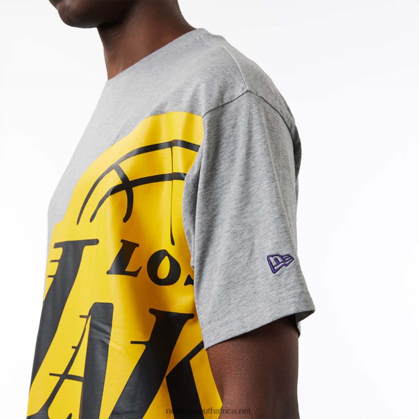 LA Lakers NBA Side Logo Grey T-Shirt New Era TRBRBN3128