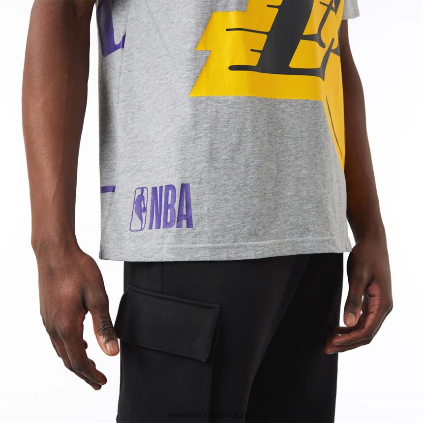 LA Lakers NBA Side Logo Grey T-Shirt New Era TRBRBN3128