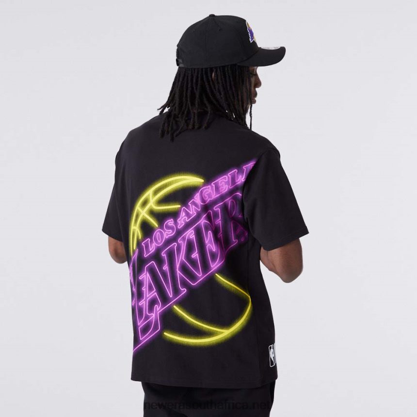 LA Lakers Neon Oversized Black T-Shirt New Era TRBRBN2874
