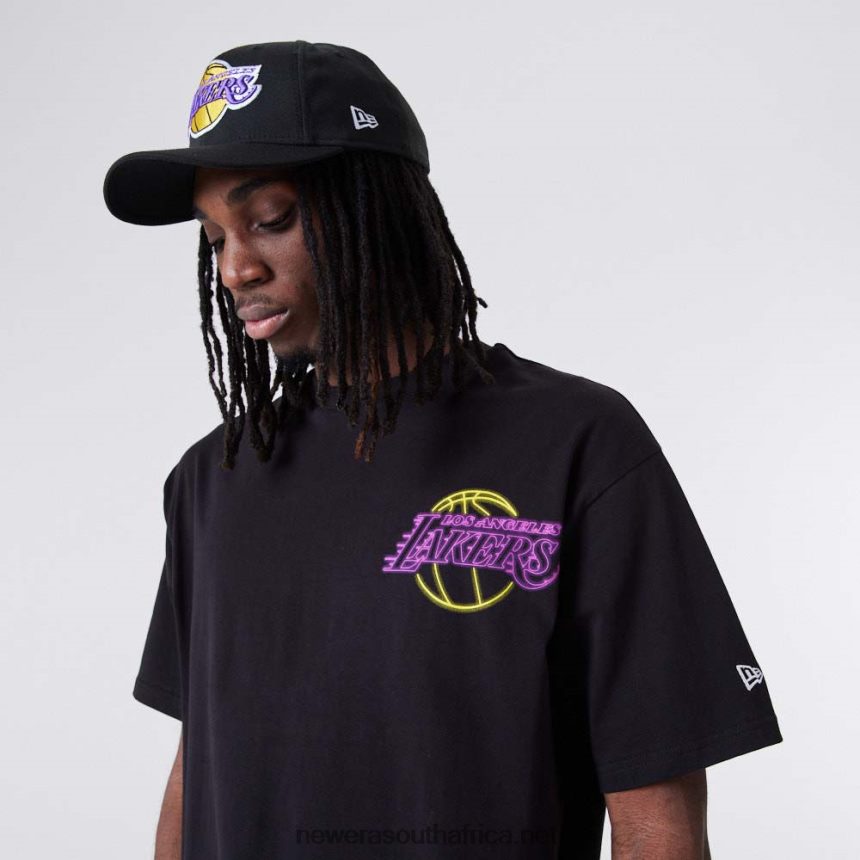 LA Lakers Neon Oversized Black T-Shirt New Era TRBRBN2874