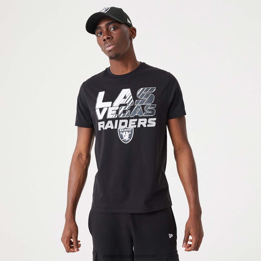 Las Vegas Raiders NFL Gradient Wordmark Black T-Shirt New Era TRBRBN2902
