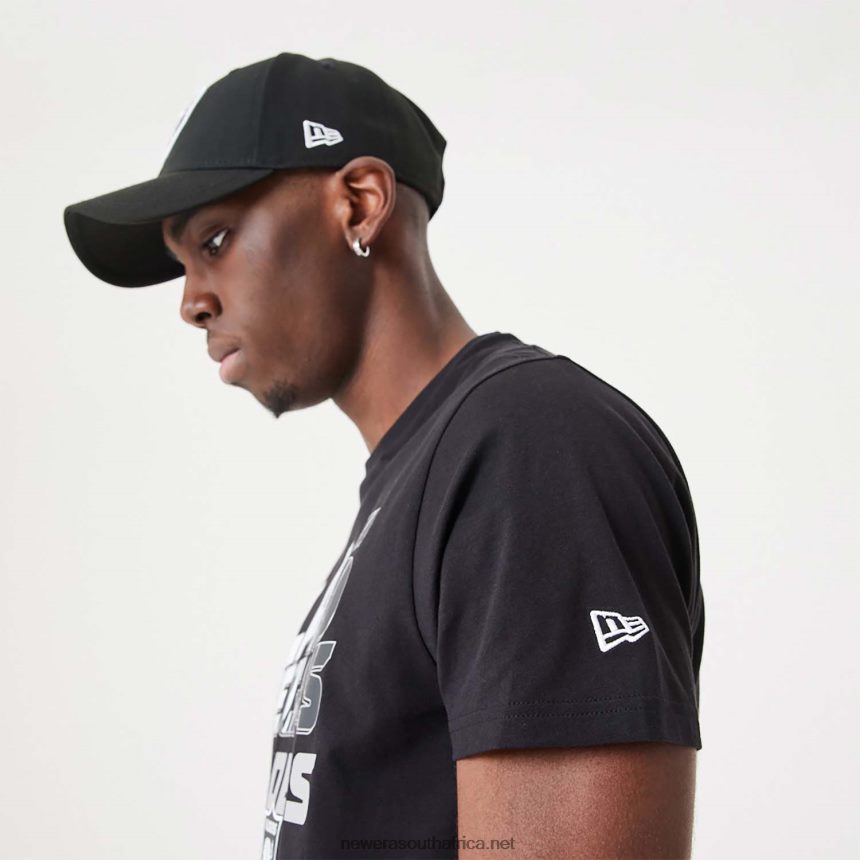 Las Vegas Raiders NFL Gradient Wordmark Black T-Shirt New Era TRBRBN2902