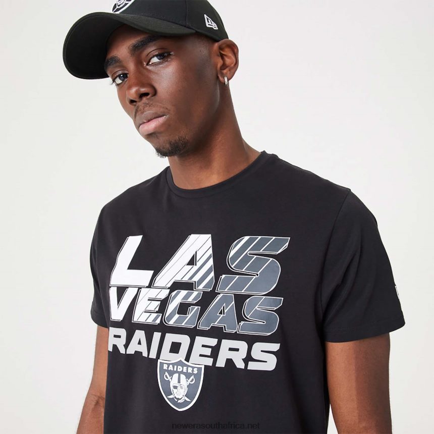 Las Vegas Raiders NFL Gradient Wordmark Black T-Shirt New Era TRBRBN2902