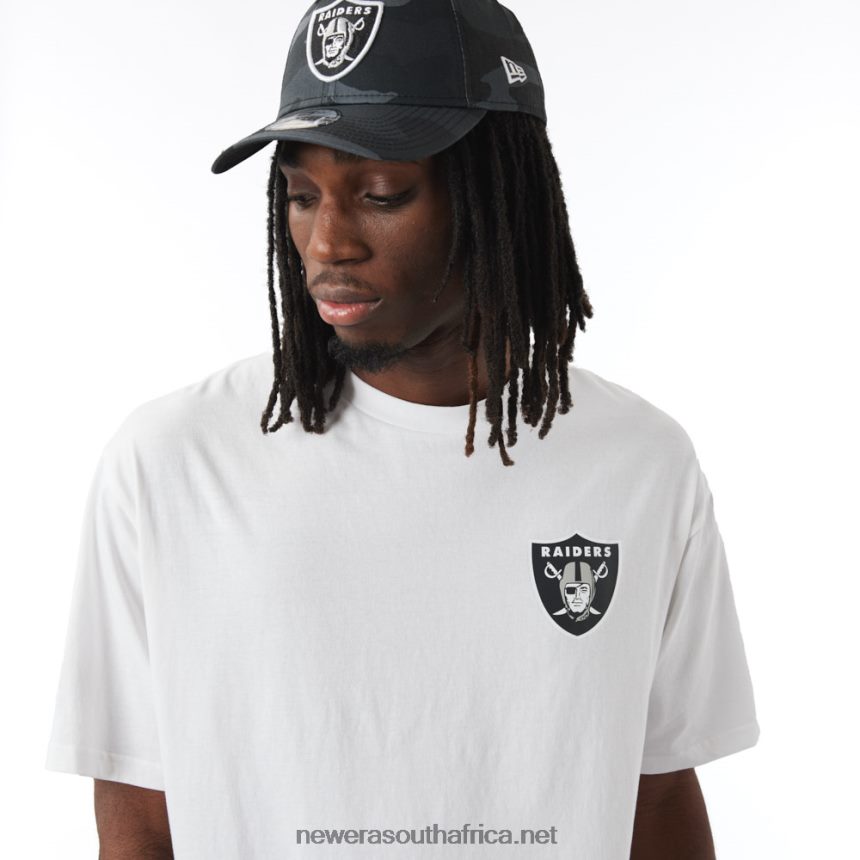 Las Vegas Raiders NFL Logo White Oversized T-Shirt New Era TRBRBN3047