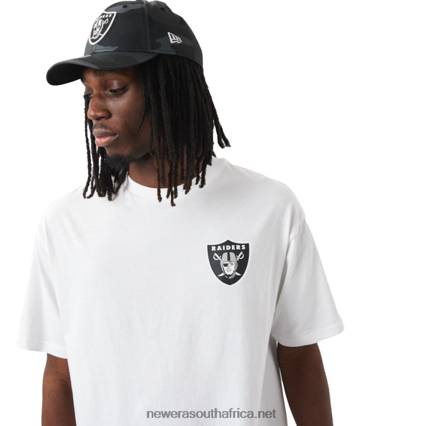 Las Vegas Raiders NFL Logo White Oversized T-Shirt New Era TRBRBN3047