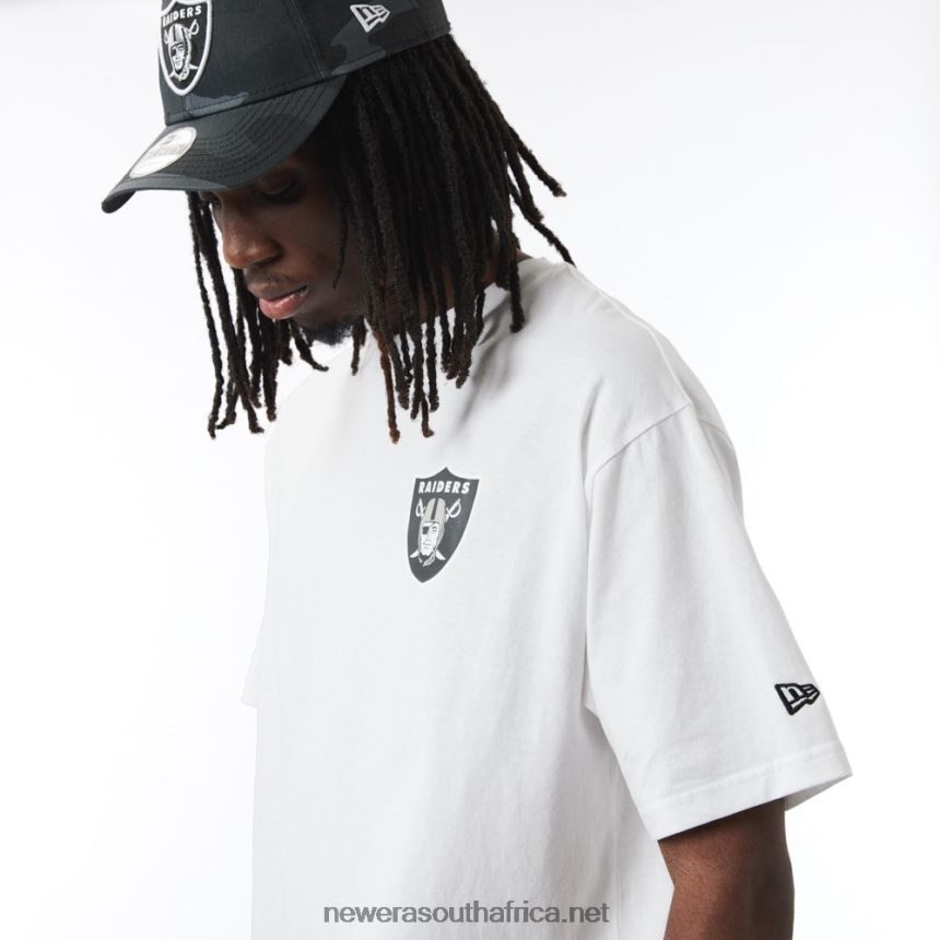 Las Vegas Raiders NFL Logo White Oversized T-Shirt New Era TRBRBN3047