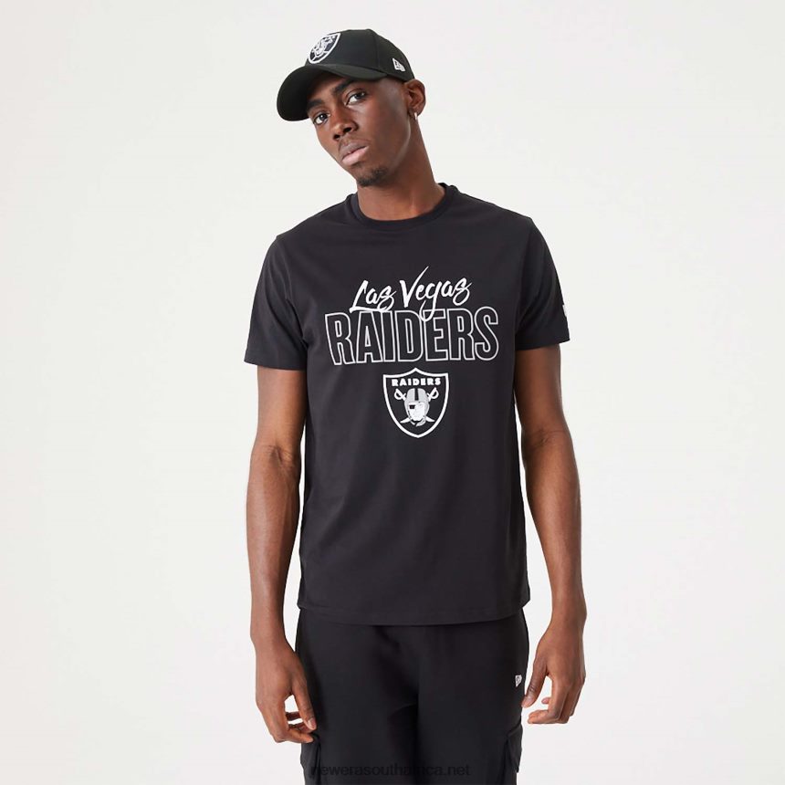 Las Vegas Raiders NFL Script Black T-Shirt New Era TRBRBN2916