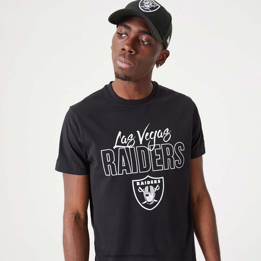 Las Vegas Raiders NFL Script Black T-Shirt New Era TRBRBN2916