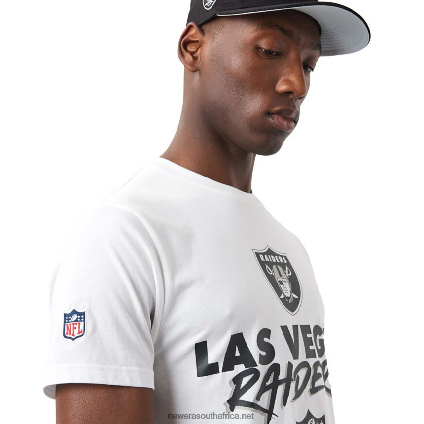 Las Vegas Raiders NFL Script White T-Shirt New Era TRBRBN3061