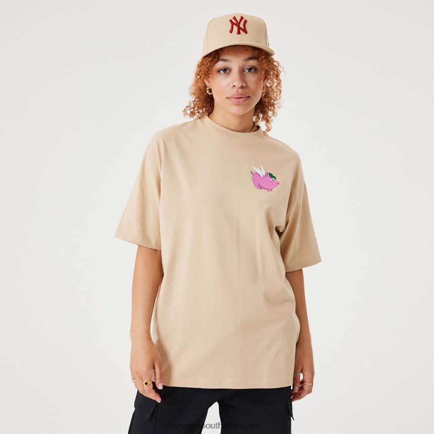Lucky Pig Character Light Beige Oversized T-Shirt New Era TRBRBN3011