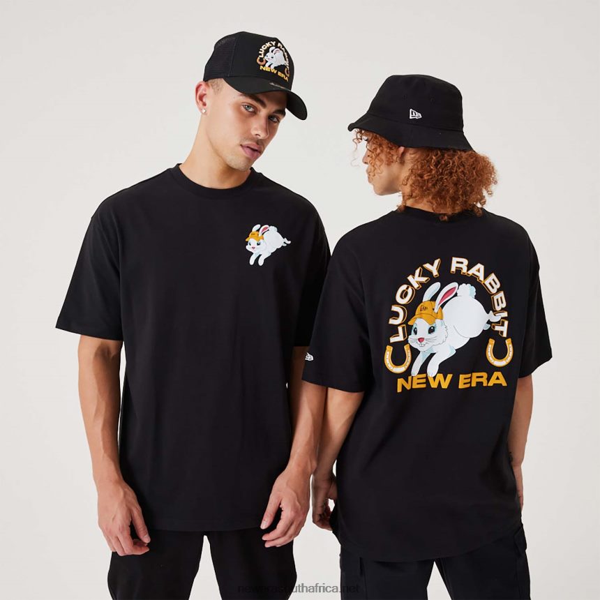 Lucky Rabbit Black Oversized T-Shirt New Era TRBRBN2997