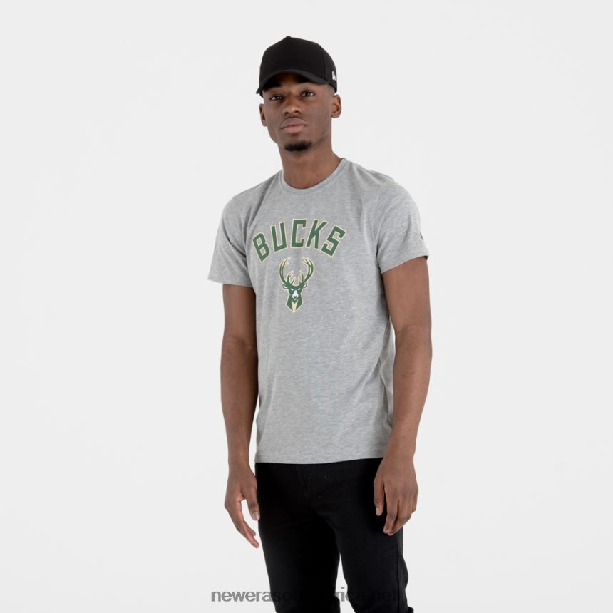 Milwaukee Bucks NBA Team Logo Grey T-Shirt New Era TRBRBN3038