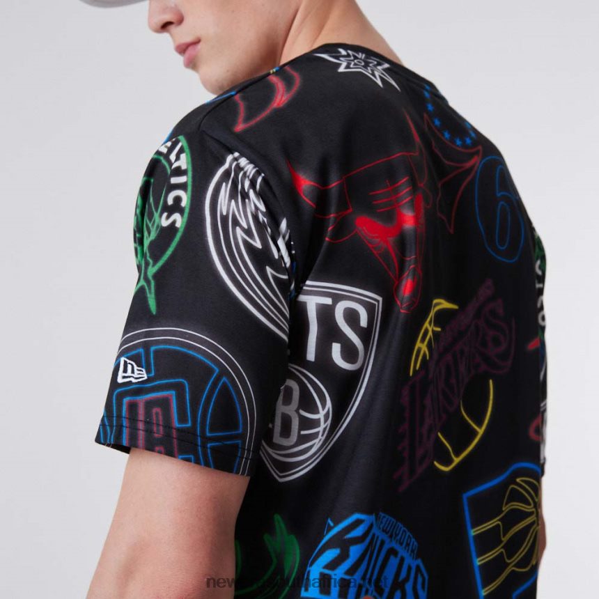 NBA All Over Print Neon Black T-Shirt New Era TRBRBN2859