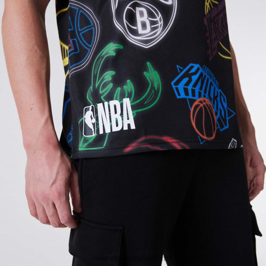 NBA All Over Print Neon Black T-Shirt New Era TRBRBN2859