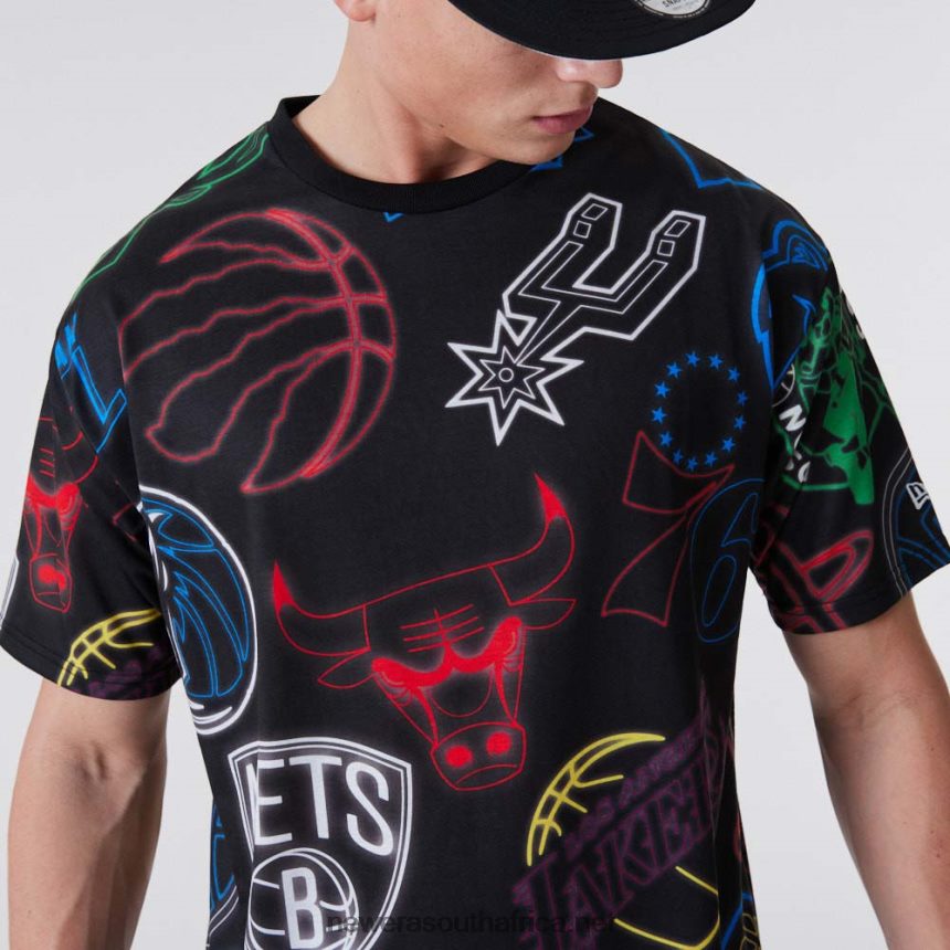 NBA All Over Print Neon Black T-Shirt New Era TRBRBN2859