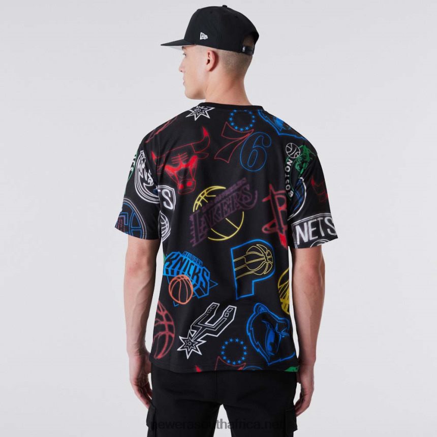 NBA All Over Print Neon Black T-Shirt New Era TRBRBN2859