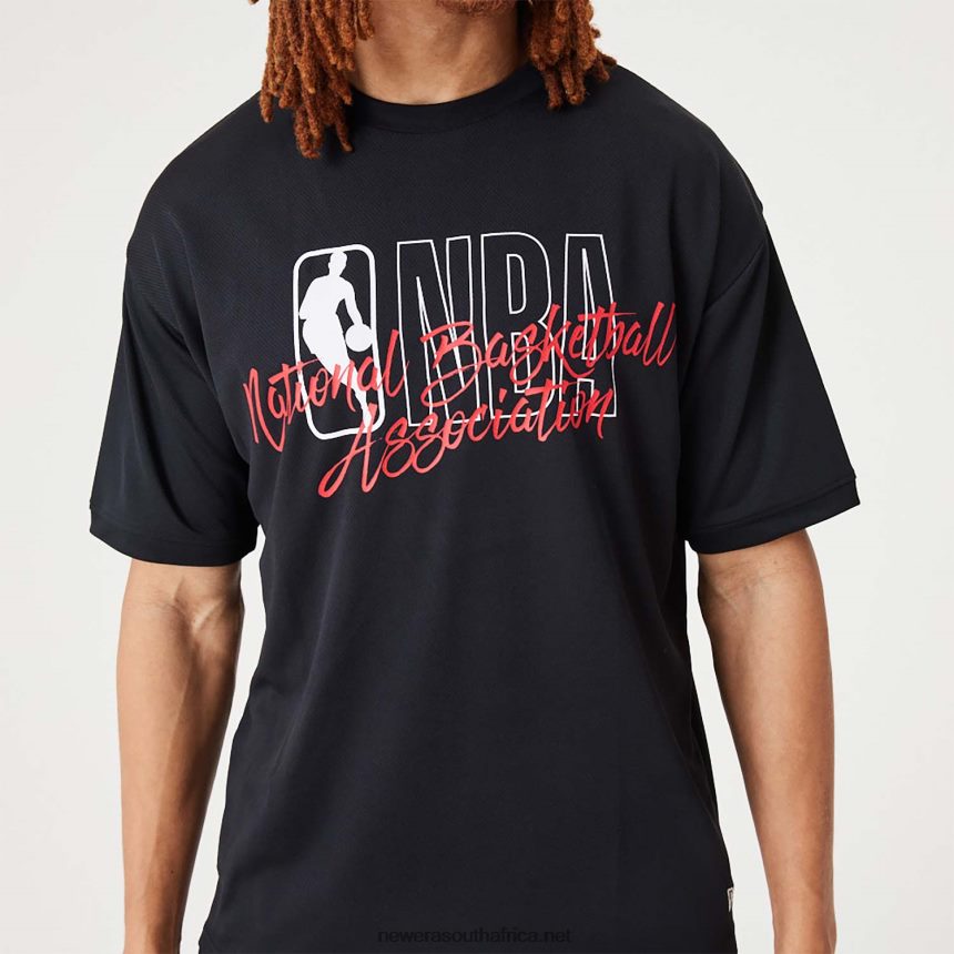 NBA Logo Script Black Oversized T-Shirt New Era TRBRBN3163