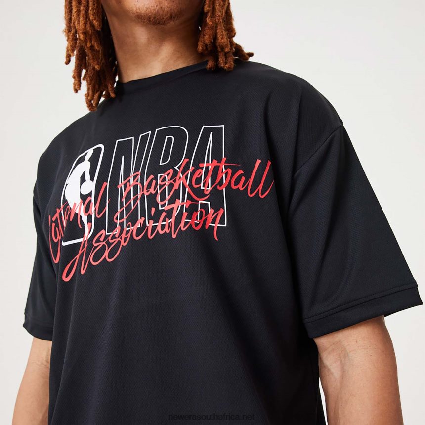 NBA Logo Script Black Oversized T-Shirt New Era TRBRBN3163