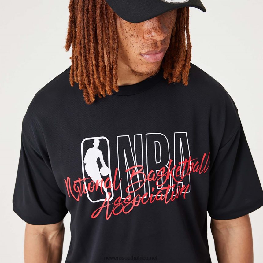 NBA Logo Script Black Oversized T-Shirt New Era TRBRBN3163