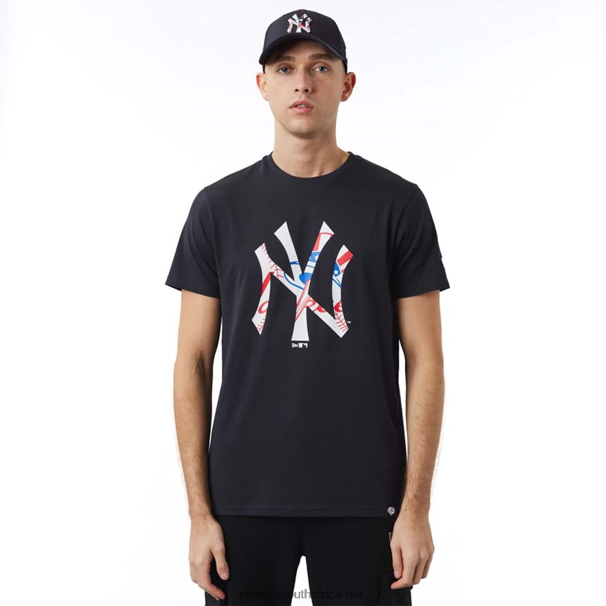 New York Yankees Double Logo Navy T-Shirt New Era TRBRBN3089