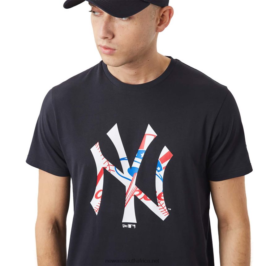 New York Yankees Double Logo Navy T-Shirt New Era TRBRBN3089