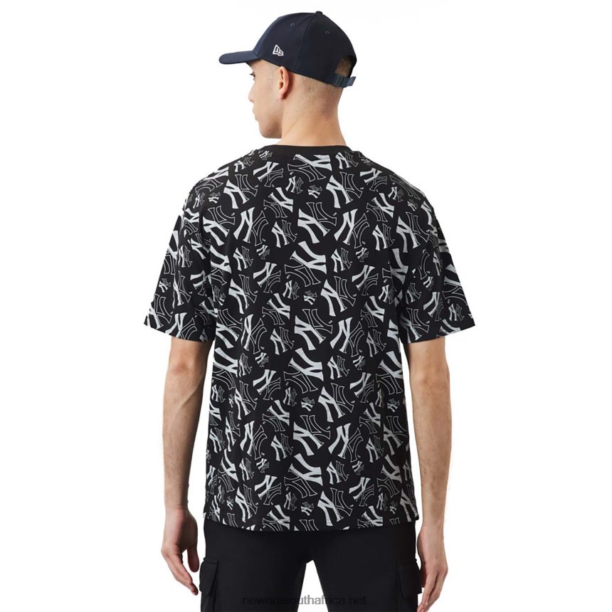 New York Yankees Logo Print Black Oversized T-Shirt New Era TRBRBN3101