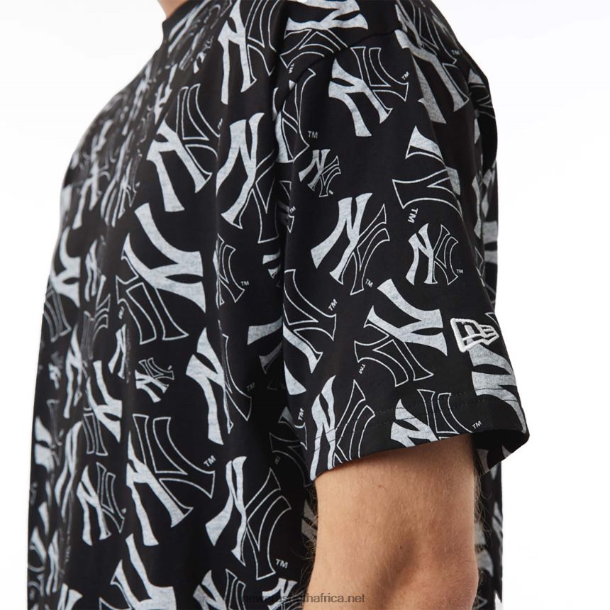 New York Yankees Logo Print Black Oversized T-Shirt New Era TRBRBN3101