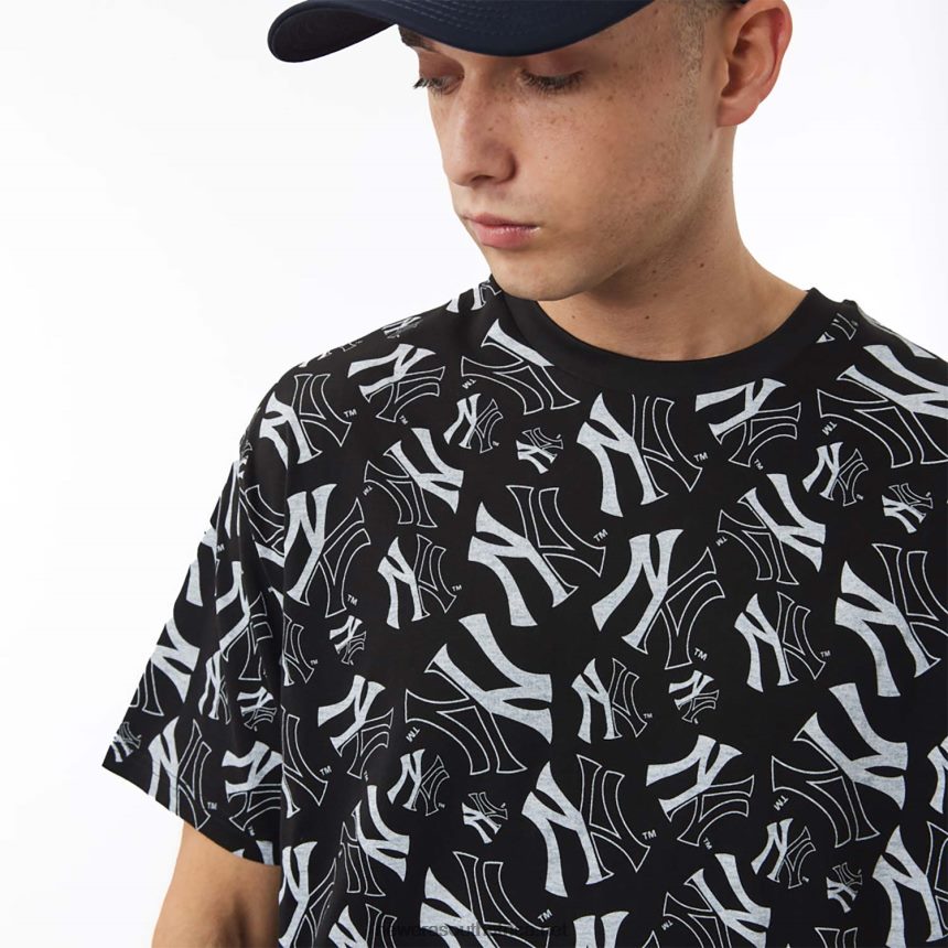 New York Yankees Logo Print Black Oversized T-Shirt New Era TRBRBN3101