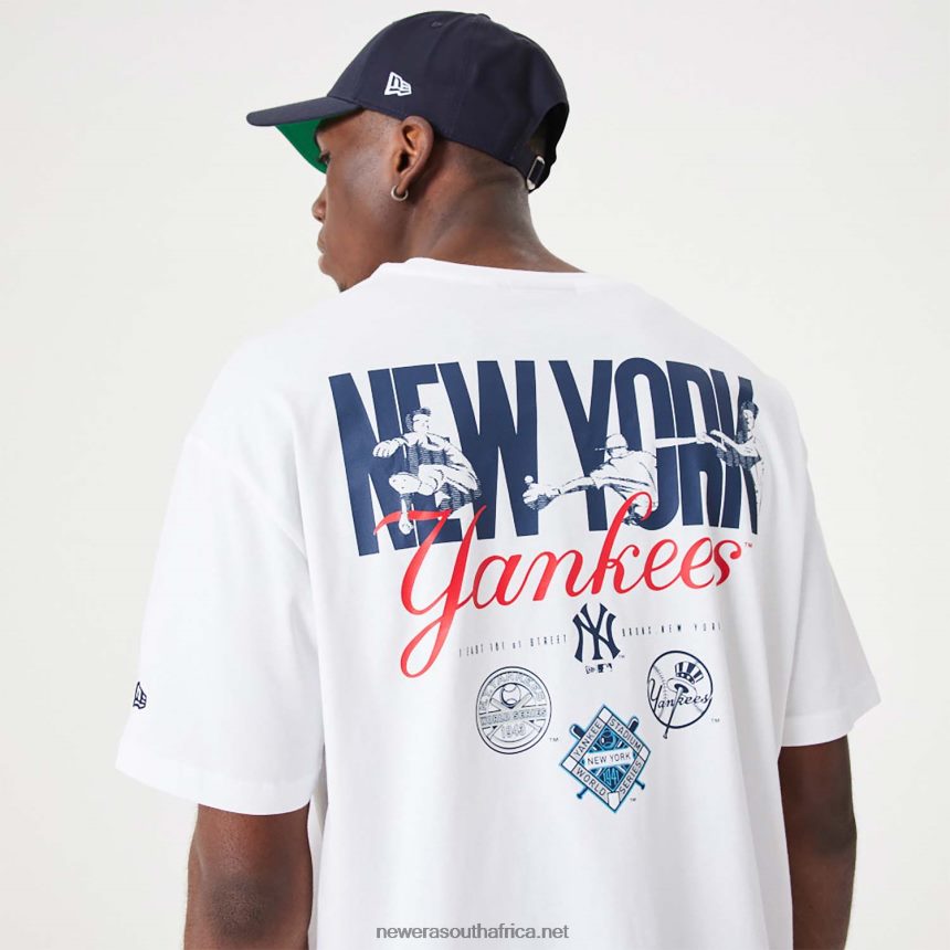 New York Yankees MLB Back Print White Oversized T-Shirt New Era TRBRBN2880
