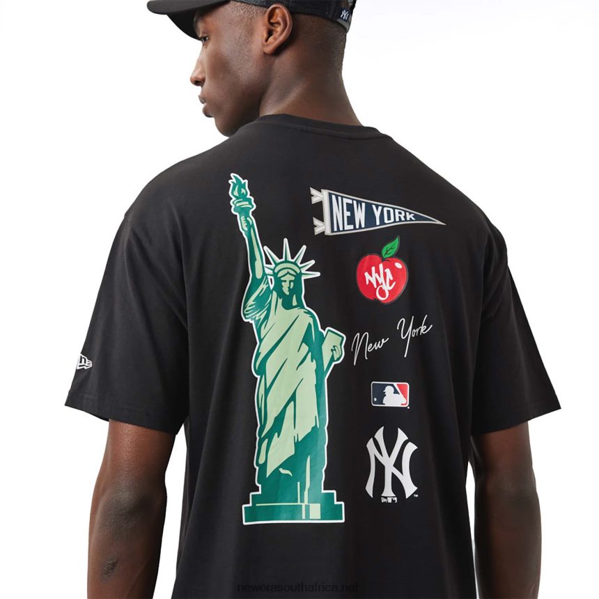 New York Yankees MLB City Graphic Black Oversized T-Shirt New Era TRBRBN3154