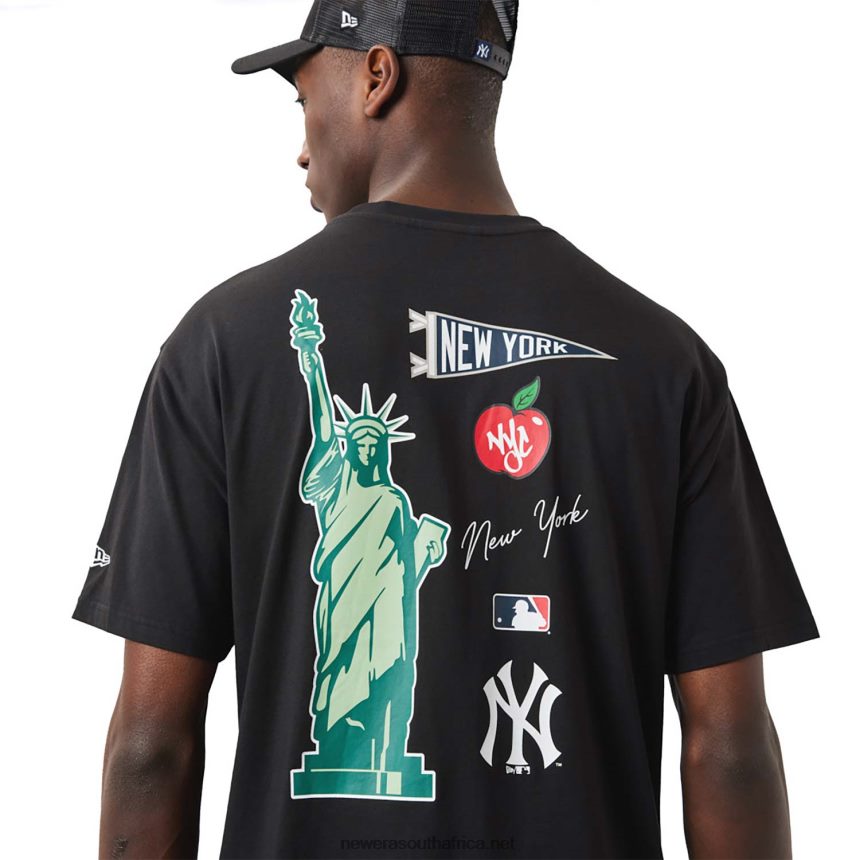 New York Yankees MLB City Graphic Black Oversized T-Shirt New Era TRBRBN3154