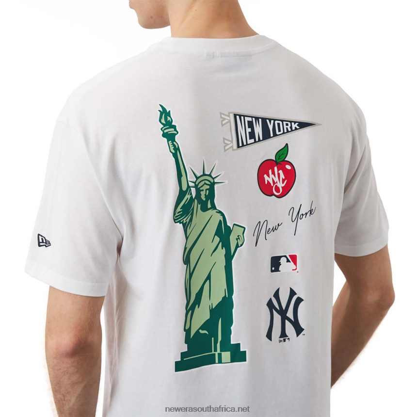 New York Yankees MLB City Graphic White Oversized T-Shirt New Era TRBRBN3088