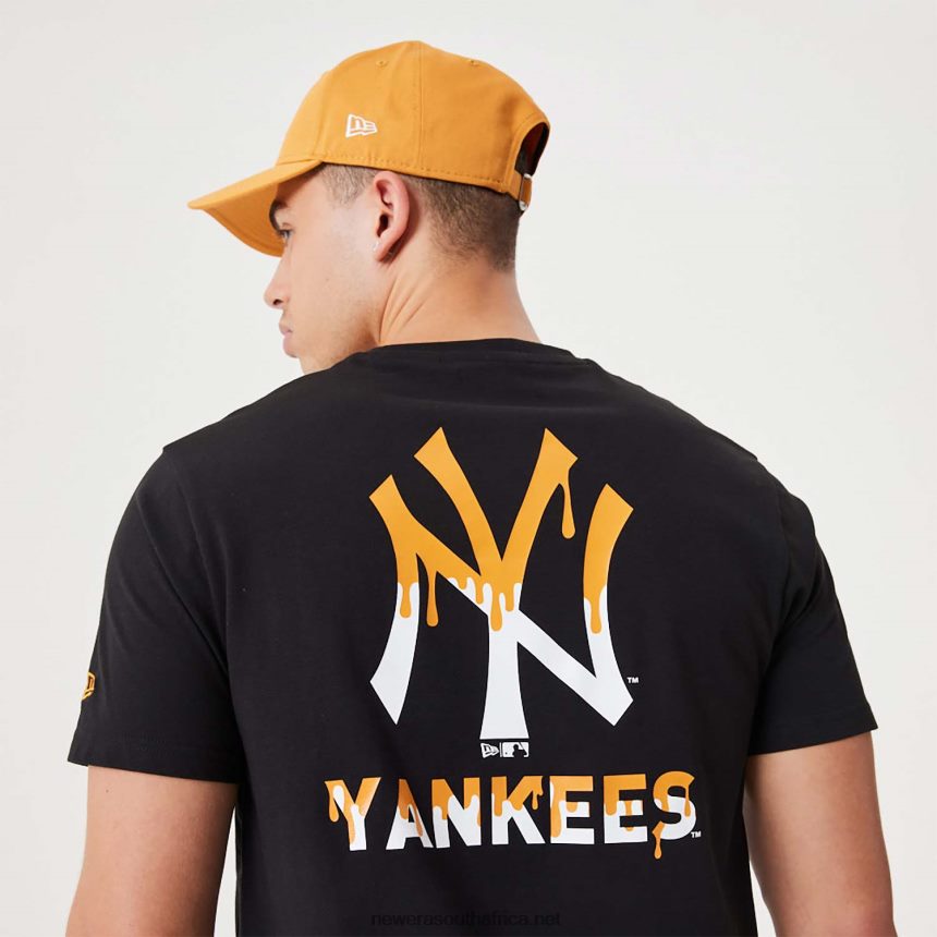 New York Yankees MLB Drip Logo Black T-Shirt New Era TRBRBN3083