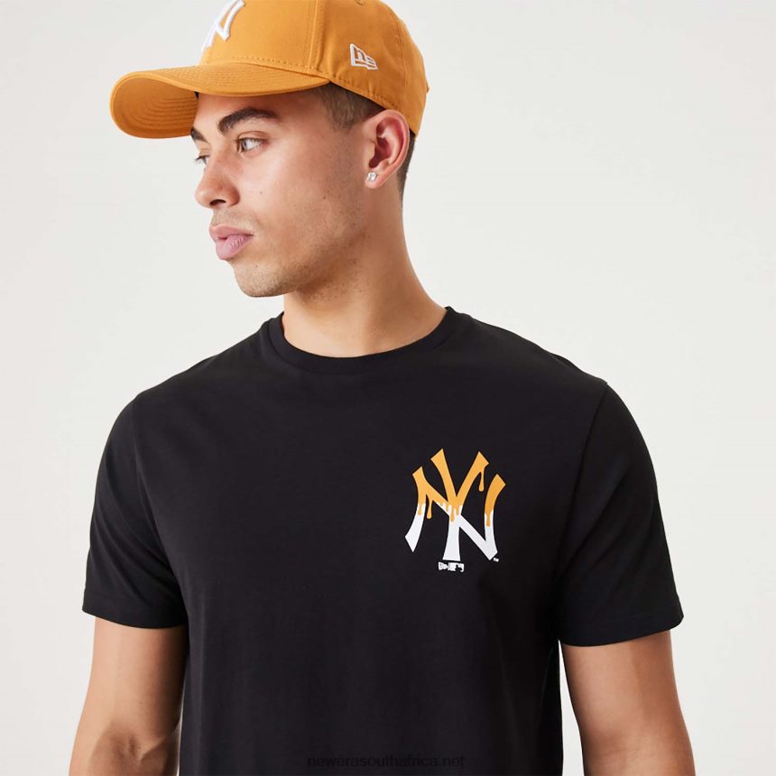New York Yankees MLB Drip Logo Black T-Shirt New Era TRBRBN3083