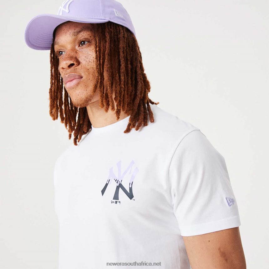 New York Yankees MLB Drip Logo White T-Shirt New Era TRBRBN3097