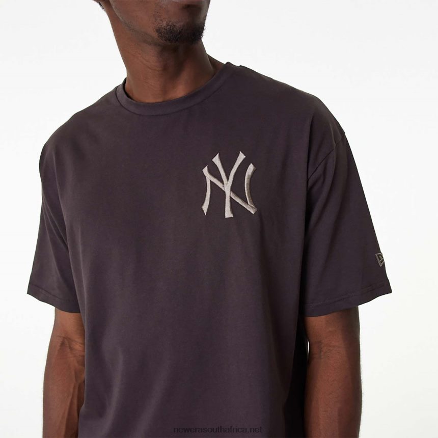 New York Yankees MLB Embroidered Logo Ash Brown T-Shirt New Era TRBRBN3056