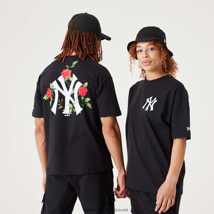 New York Yankees MLB Floral Graphic Black Oversized T-Shirt New Era TRBRBN2913