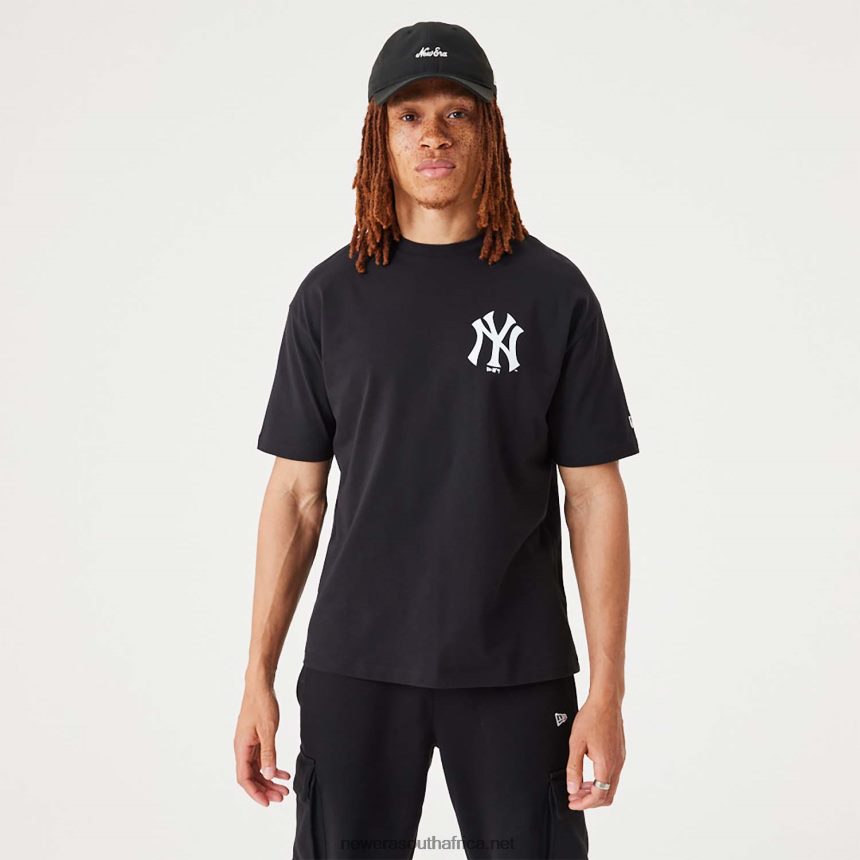 New York Yankees MLB Floral Graphic Black Oversized T-Shirt New Era TRBRBN2913