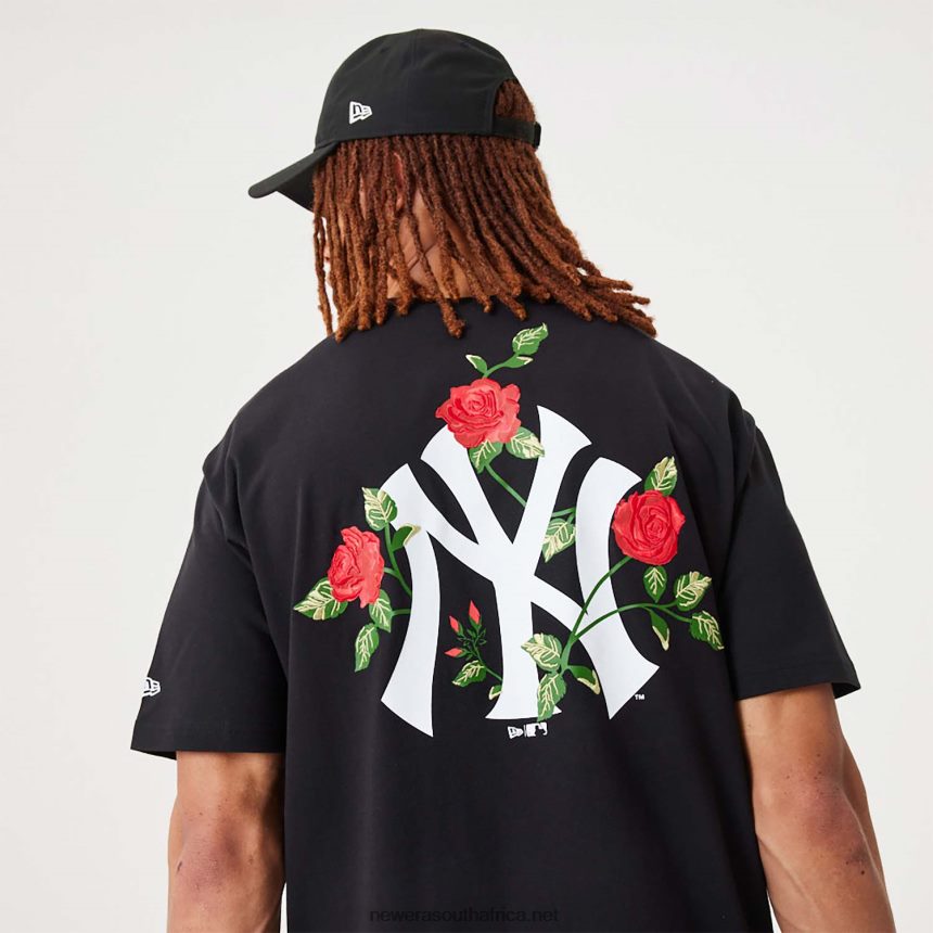 New York Yankees MLB Floral Graphic Black Oversized T-Shirt New Era TRBRBN2913