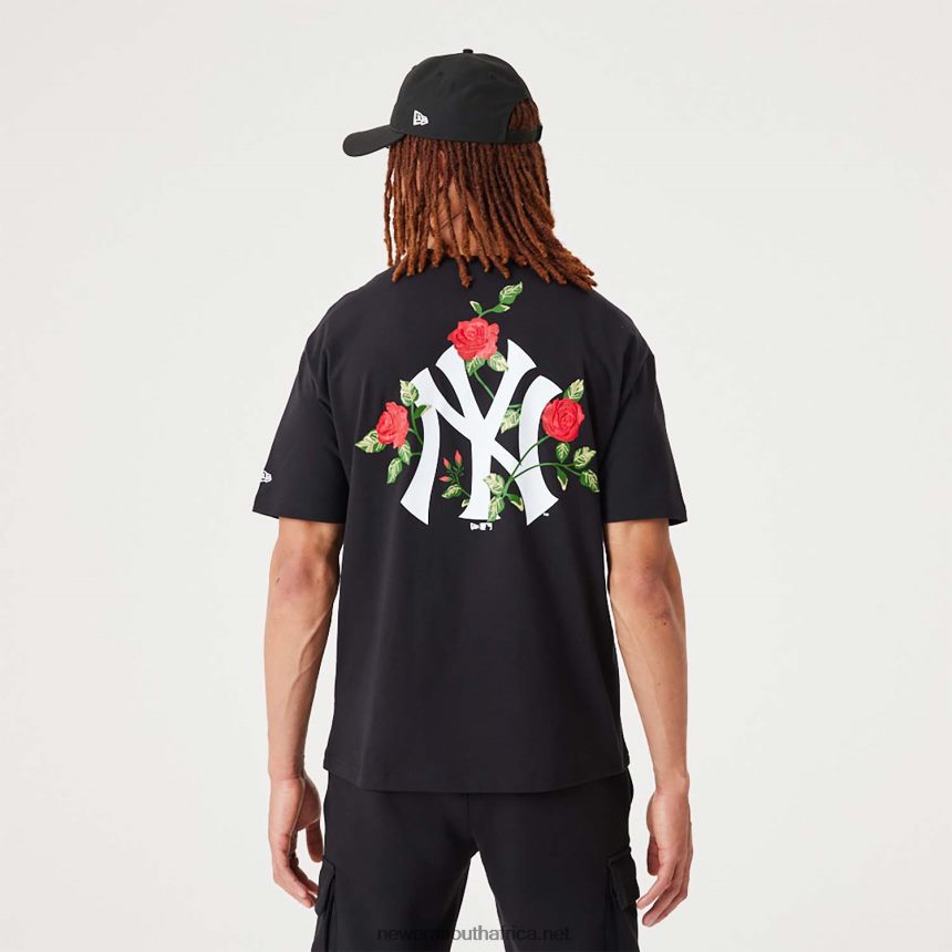 New York Yankees MLB Floral Graphic Black Oversized T-Shirt New Era TRBRBN2913