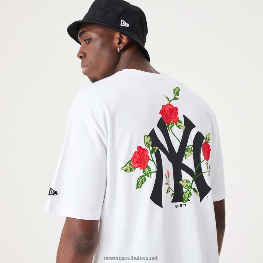 New York Yankees MLB Floral Graphic White Oversized T-Shirt New Era TRBRBN2927