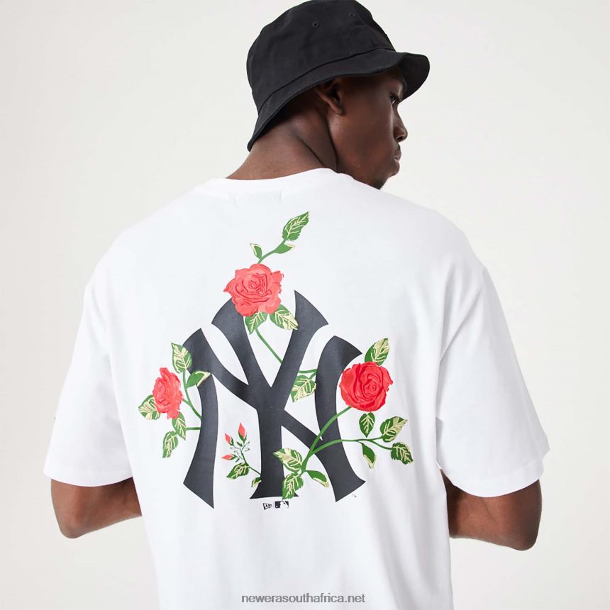 New York Yankees MLB Floral Graphic White Oversized T-Shirt New Era TRBRBN2927