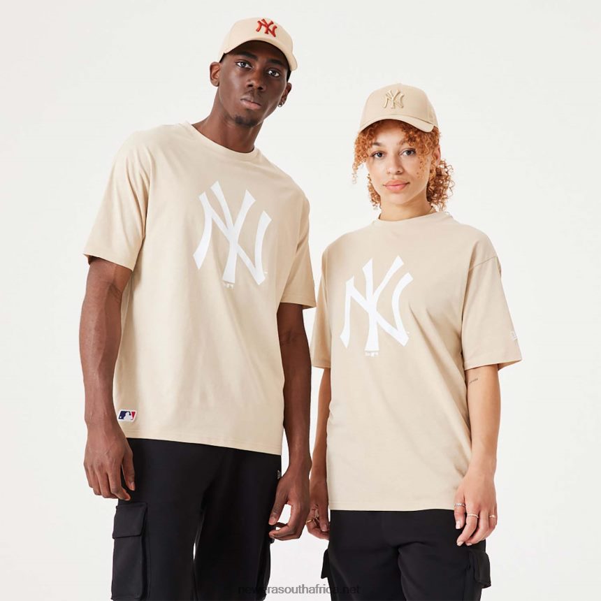 New York Yankees MLB League Essential Light Beige Oversized T-Shirt New Era TRBRBN3054