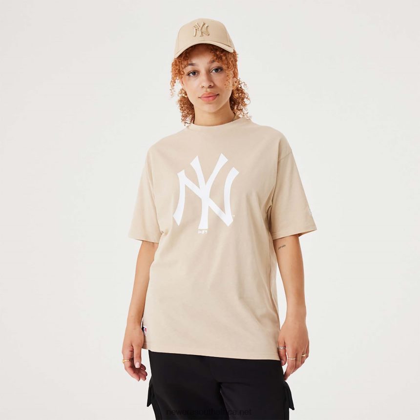 New York Yankees MLB League Essential Light Beige Oversized T-Shirt New Era TRBRBN3054