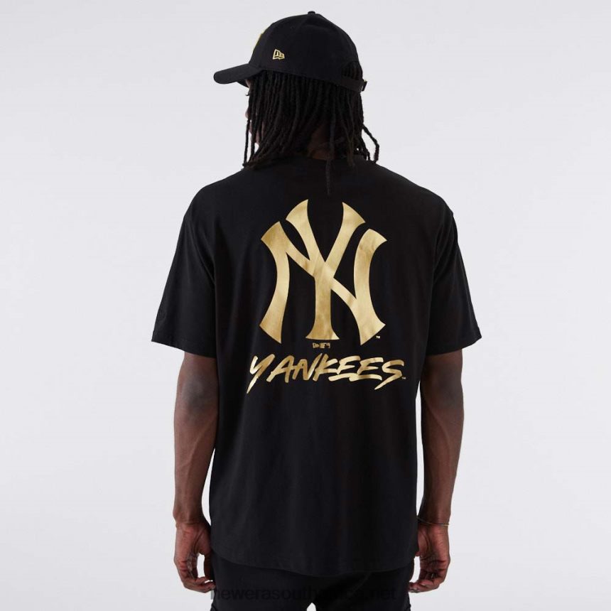 New York Yankees MLB Metallic Black T-Shirt New Era TRBRBN2861