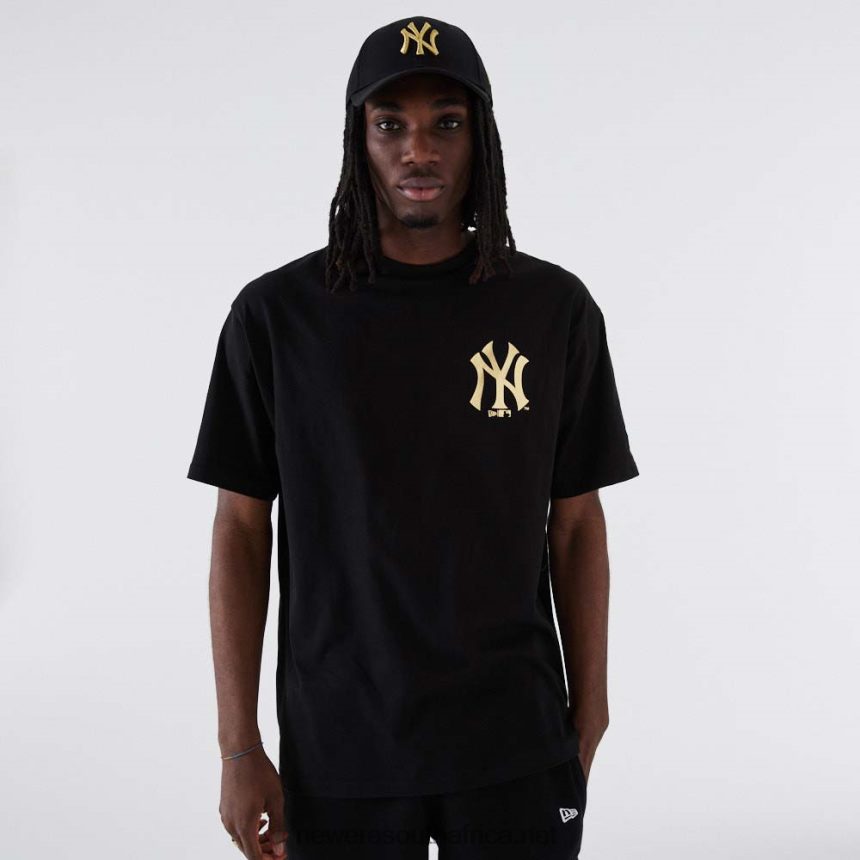 New York Yankees MLB Metallic Black T-Shirt New Era TRBRBN2861