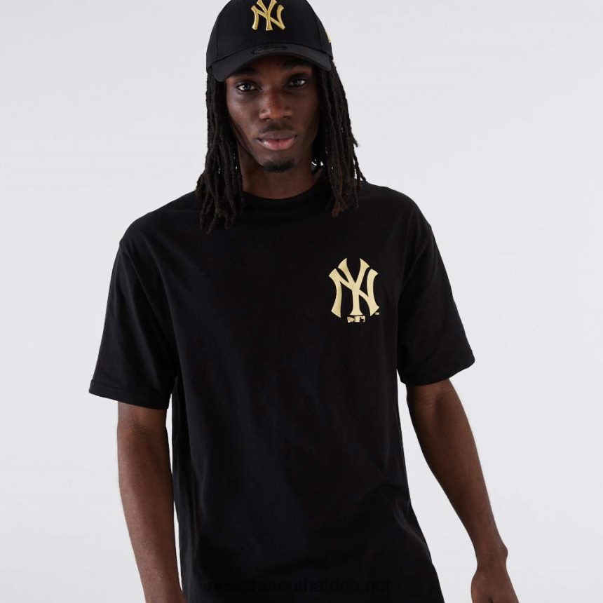 New York Yankees MLB Metallic Black T-Shirt New Era TRBRBN2861