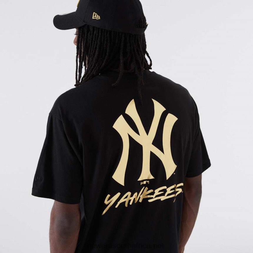 New York Yankees MLB Metallic Black T-Shirt New Era TRBRBN2861