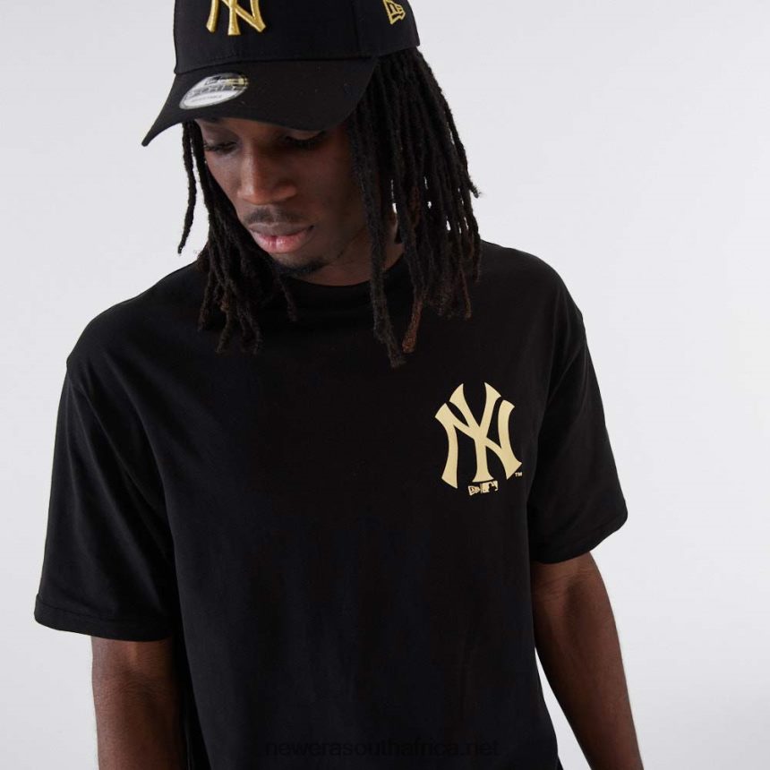 New York Yankees MLB Metallic Black T-Shirt New Era TRBRBN2861