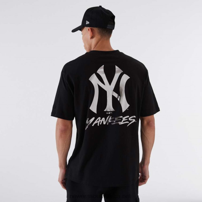 New York Yankees MLB Metallic Black T-Shirt New Era TRBRBN2933